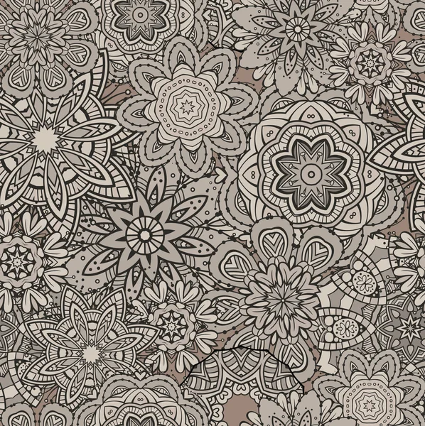 Декоративные винтажные цветочные элементы бесшовный узор — стоковый вектор