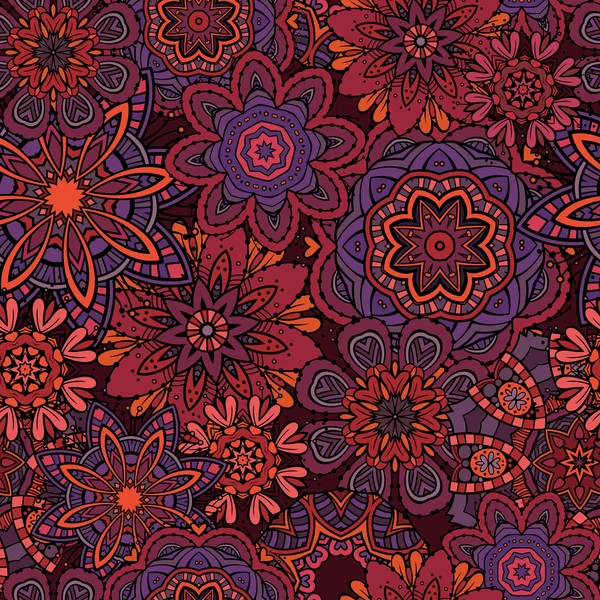 Fantasía ornamental vector floral patrón sin costuras — Archivo Imágenes Vectoriales