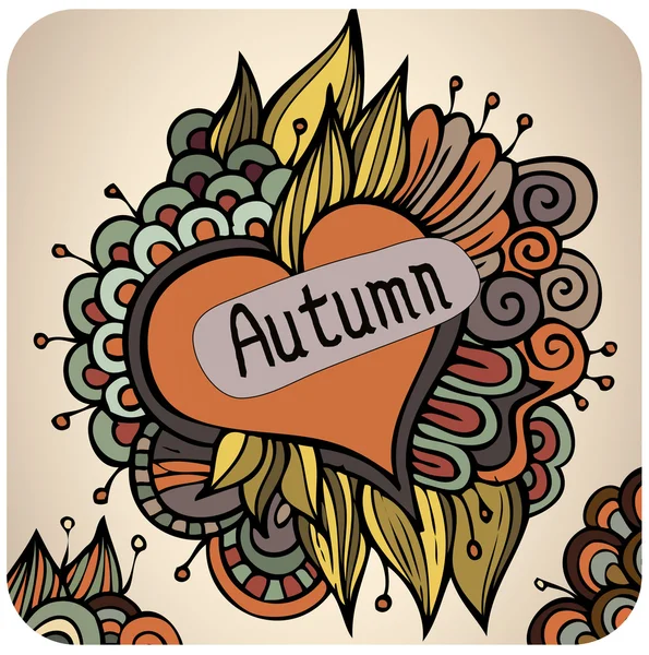 Vector autumn floral card design — Stock Vector