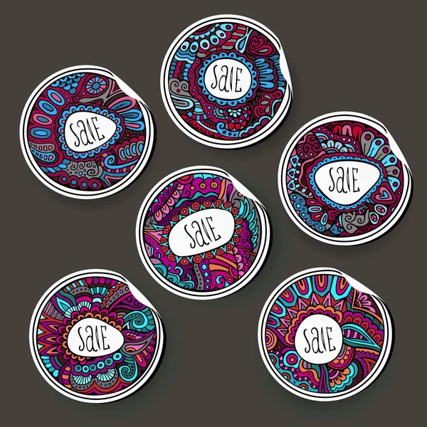 Sale decorative vector labels and stickers — Stock Vector