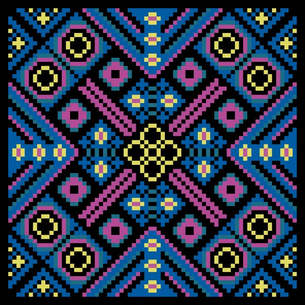 Étnico ucraniano mosaico ornamental vector de fondo — Archivo Imágenes Vectoriales