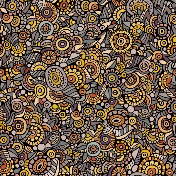 Λουλουδάτο μοτίβο φθινόπωρο doodle διάνυσμα άνευ ραφής — Διανυσματικό Αρχείο