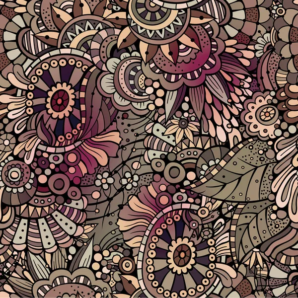 Nahtlose abstrakte handgezeichnete florale Vintage-Muster — Stockvektor