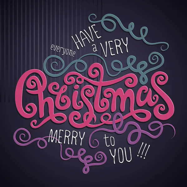 Christmas Greeting Card. Merry Christmas vector lettering — Stock Vector