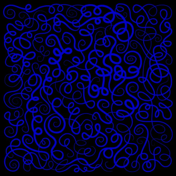 Decorative curly waves neon lines pattern — Stock Vector