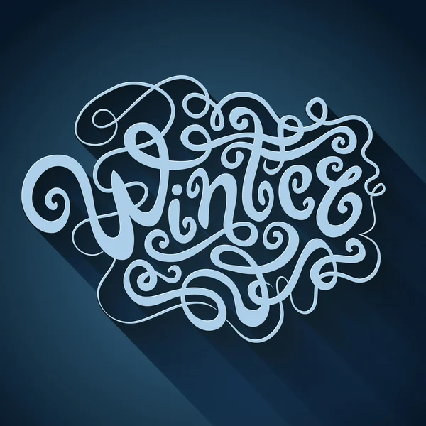Lettrage main hiver - calligraphie à la main — Image vectorielle