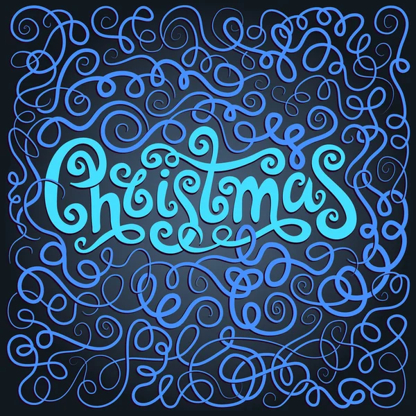 Merry Christmas decorative hand drawn lettering — Stock Vector