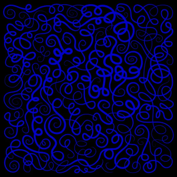 Decorative curly waves neon lines pattern — Stock Vector