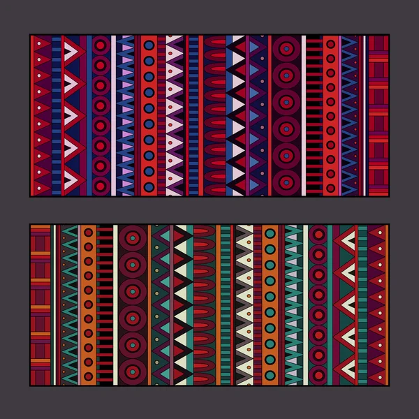 Conjunto de fundo étnico tribal vetorial abstrato —  Vetores de Stock