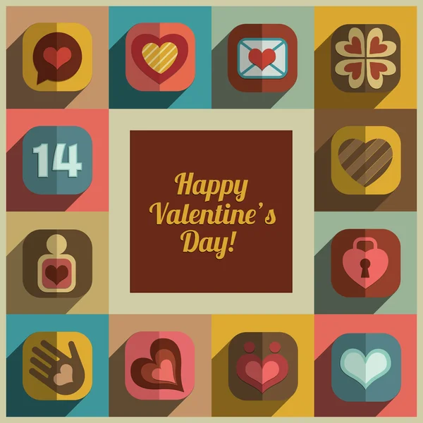 Boldog Valentin-napi üdvözlőlap tervezés. — Stock Vector