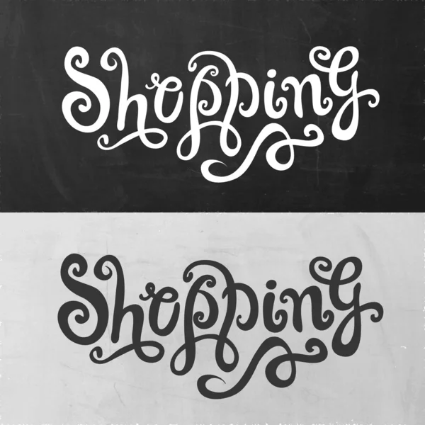 Shopping decorative lettering — Stock Vector