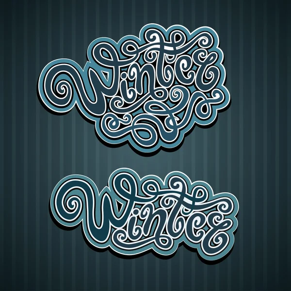 Winter hand lettering set — Stock Vector