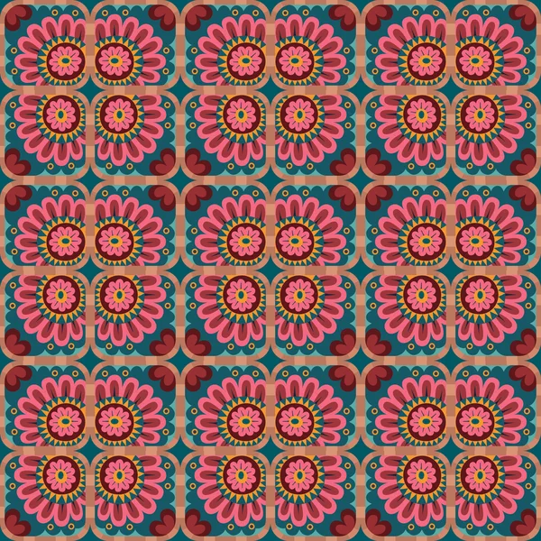 Motif décoratif floral ornemental sans couture — Image vectorielle