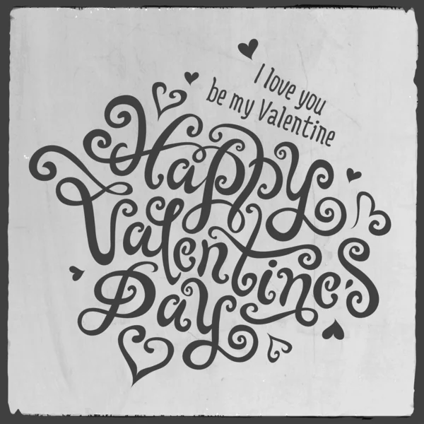 Aftelkalender voor Valentijnsdag hand belettering — Stockvector