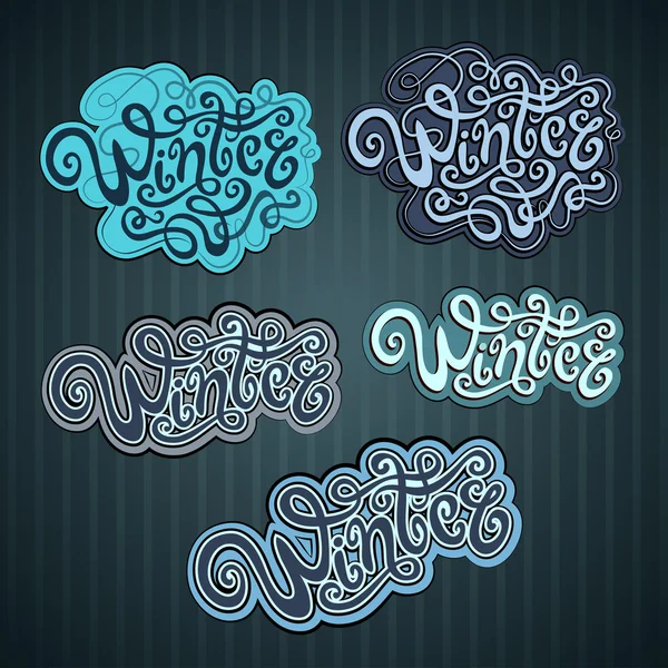 Winter hand lettering — Stock Vector