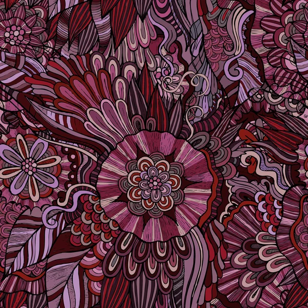 Motif floral décoratif sans couture — Image vectorielle