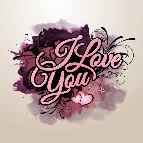 "Ik hou van je "verf inscriptie — Stockvector