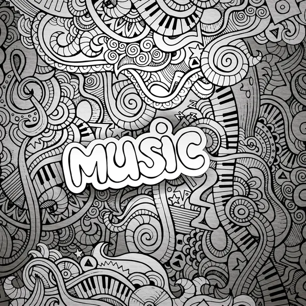 Musik skizzenhafte Notizbuch-Doodles — Stockvektor