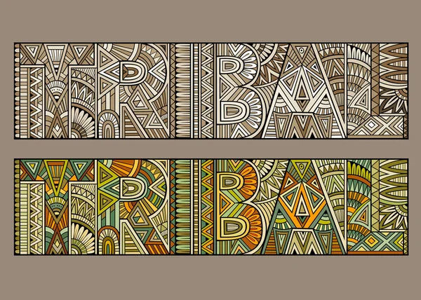 Streszczenie koncepcja Typografia "tribal" — Wektor stockowy