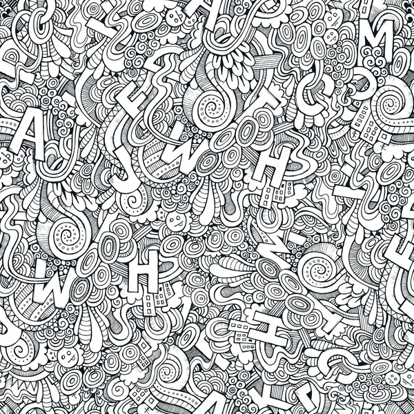 Lettres abstraites griffes décoratives motif sans couture — Image vectorielle