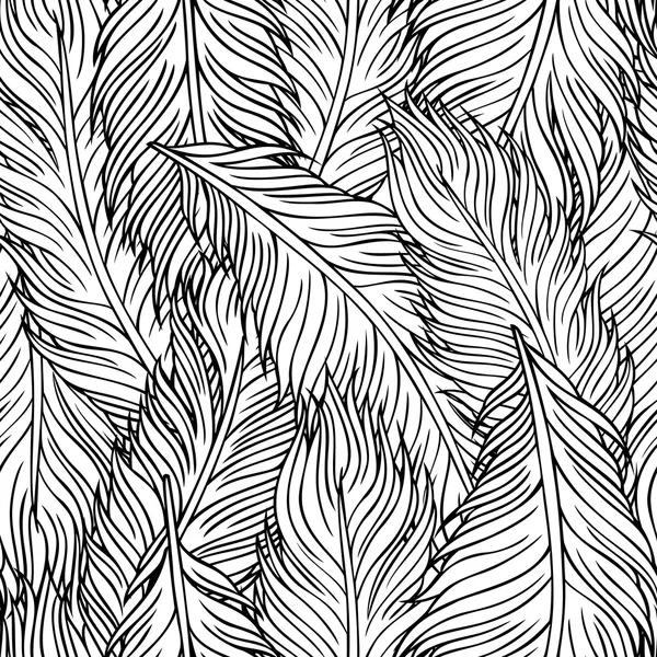 Hand-drawn feathers — Stock Vector