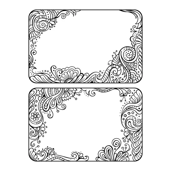 Set of two floral decorative vector frames — Stock Vector