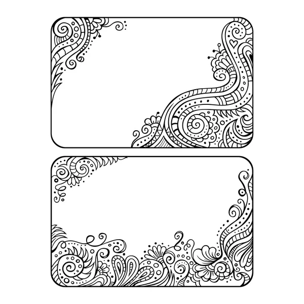 Set of two floral decorative vector frames — Stock Vector