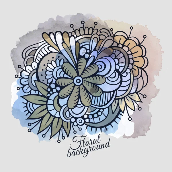 Verf abstract floral ontwerp — Stockvector