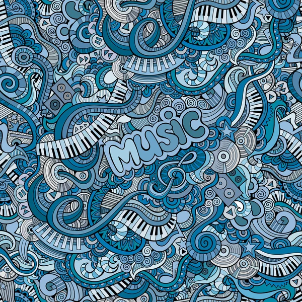 Abstrait décoratif gribouillis musique motif sans couture — Image vectorielle