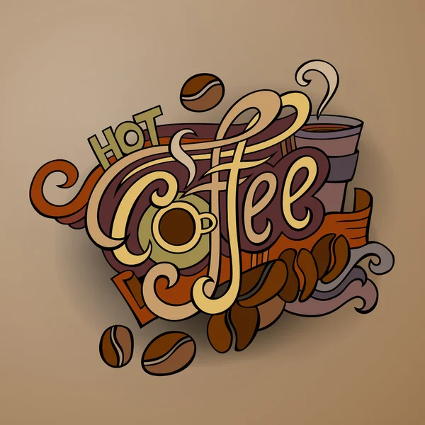 Coffee hand lettering — Stock Vector