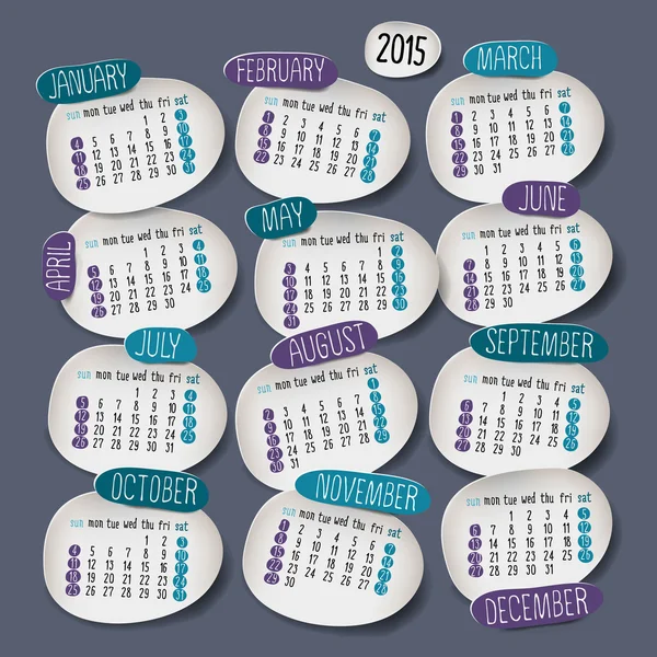 Calendar 2015 design — Stock Vector