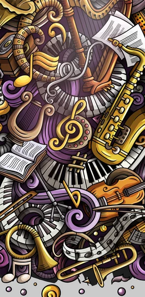 Handgezeichnetes Doodle Banner Der Klassischen Musik Cartoon Detaillierte Flyer Musikalische — Stockfoto