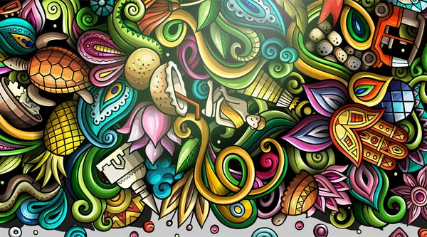 Índia mão desenhada doodle banner. Folheto detalhado dos desenhos animados . — Fotografia de Stock