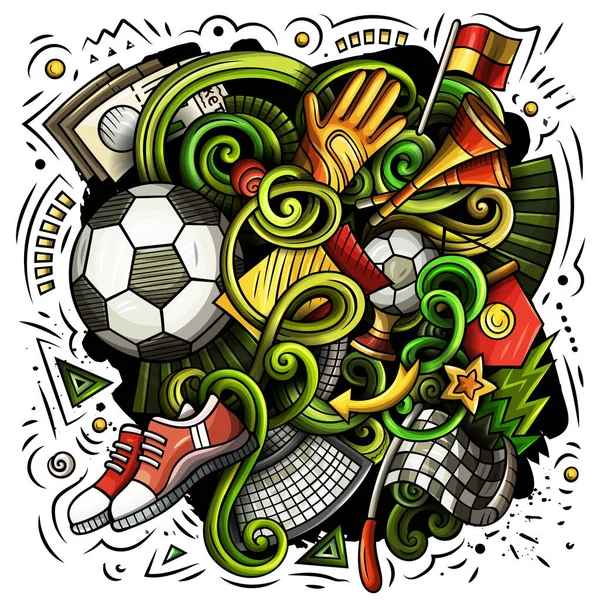 Мультфільм растрові каракулі Футбольна ілюстрація — стокове фото