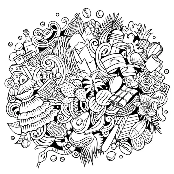 Βενεζουέλα χέρι ζωγραφισμένα κινούμενα σχέδια doodles εικονογράφηση. — Φωτογραφία Αρχείου