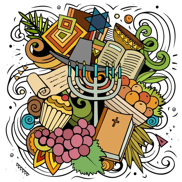 Israel Tecknad Raster Klotter Illustration Färgglada Detaljerad Sammansättning Med Massor — Stockfoto