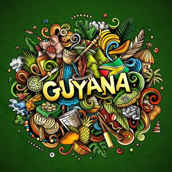 Guyane Dessin Main Illustration Gribouillis Dessin Animé Amusant Design Local — Photo