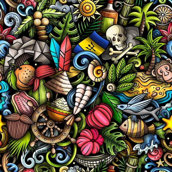 바베이도스의 무미건조 패턴입니다 바베이도스 문화의 물건들 스카프 벽지에 — 스톡 사진
