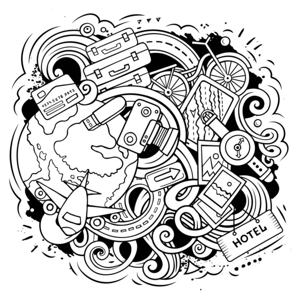 Traveling vector doodles illustration. — Stock Vector