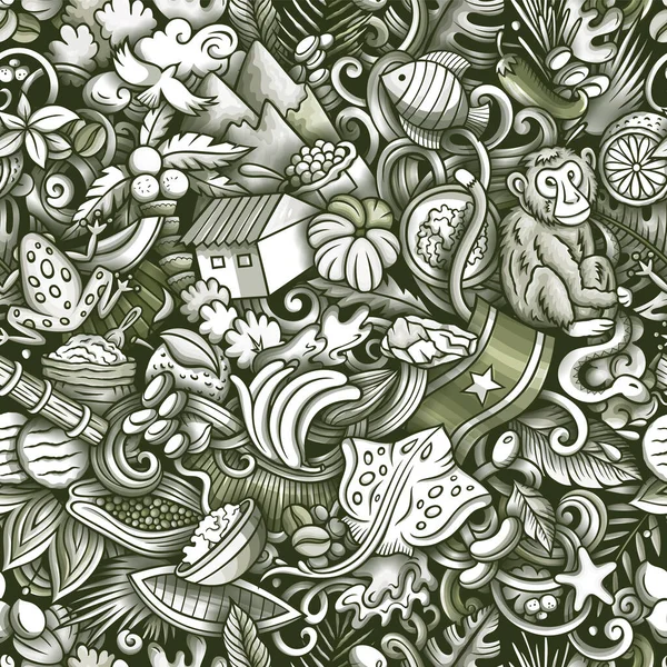 Картонові каракулі Суринам безшовний візерунок. — стокове фото