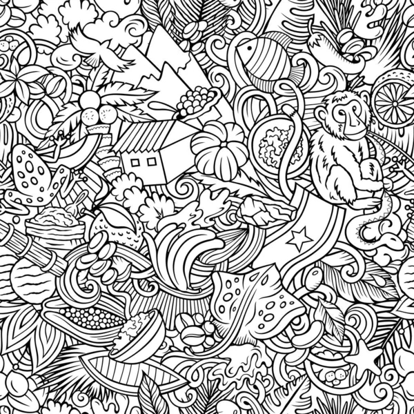 Картонові каракулі Суринам безшовний візерунок. — стокове фото