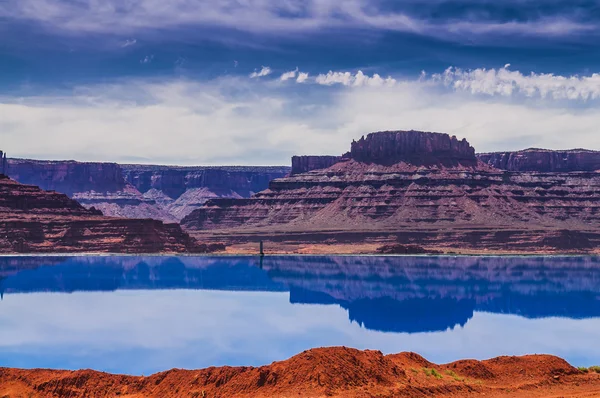 Étangs d'évaporation près de Potash Road à Moab Utah — Photo