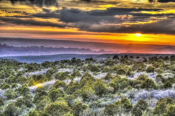 Pôr do sol sobre Moab - de La Sale Mountains — Fotografia de Stock