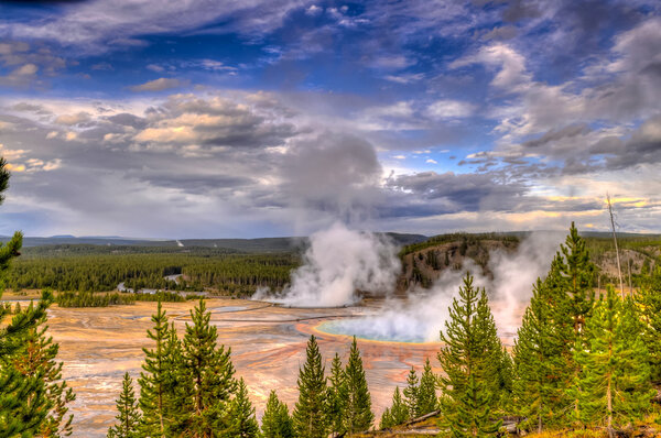 Grand Prismatic Geyser from above