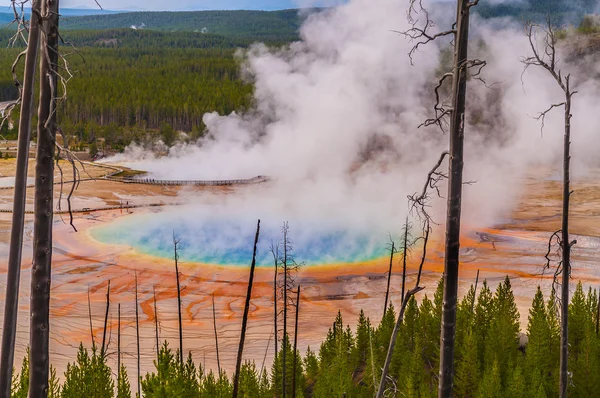 Grand geyser prismatique d'en haut — Photo