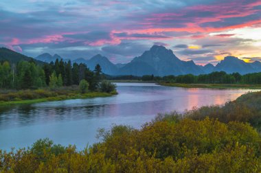 güzel günbatımında tetons vermek