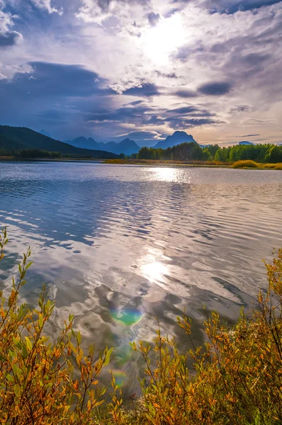 Coucher de soleil magnifique à Grant Tetons — Photo