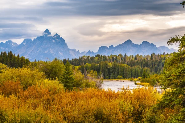 Rückgang im Tetonen-Nationalpark — Stockfoto