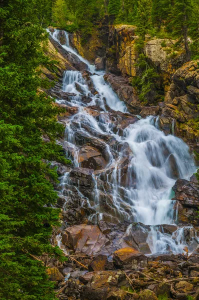 Hidden Falls Grant Teton — Fotografia de Stock