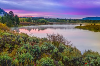 sunrise Grand teton yansıma